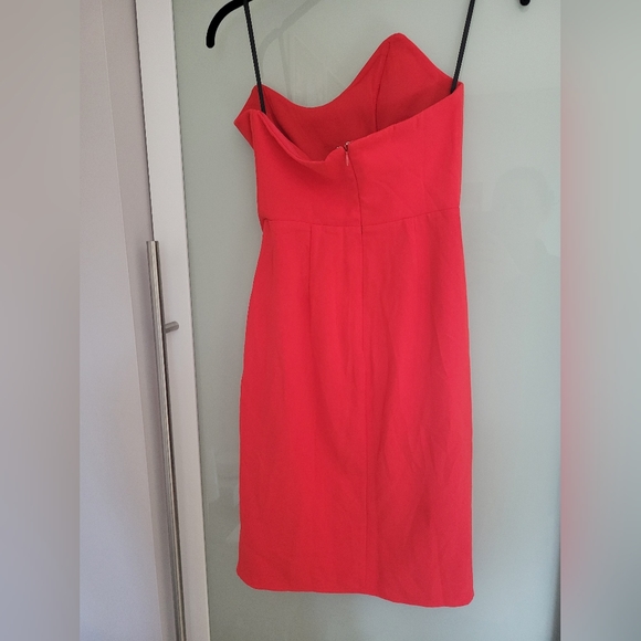 Revolve NBD Cherry Red Strapless Bone Structured Mini Dress Size XS - Picture 6 of 7